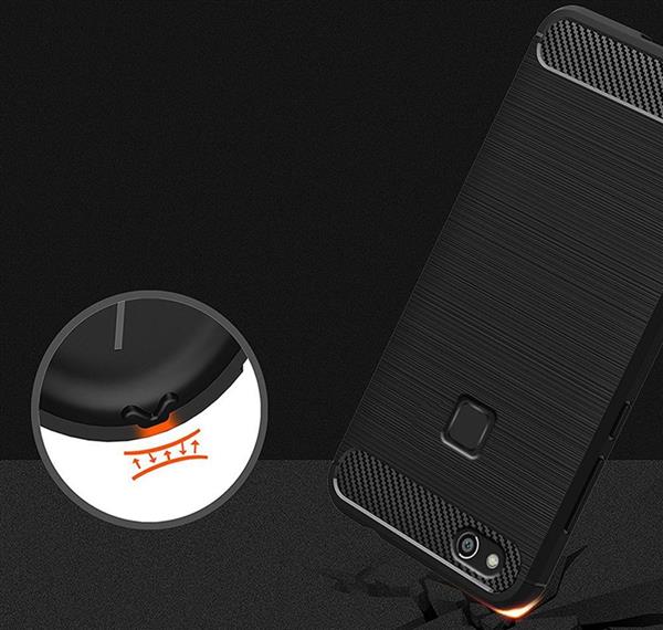 Grote foto huawei p10 lite carbon fiber style tpu case zwart telecommunicatie mobieltjes