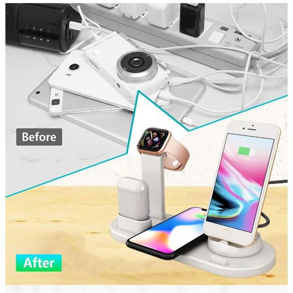 Grote foto drphone ultimate 5 in 1 oplaadstation qi draadloos type c micro usb lightning airpods apple telecommunicatie opladers en autoladers