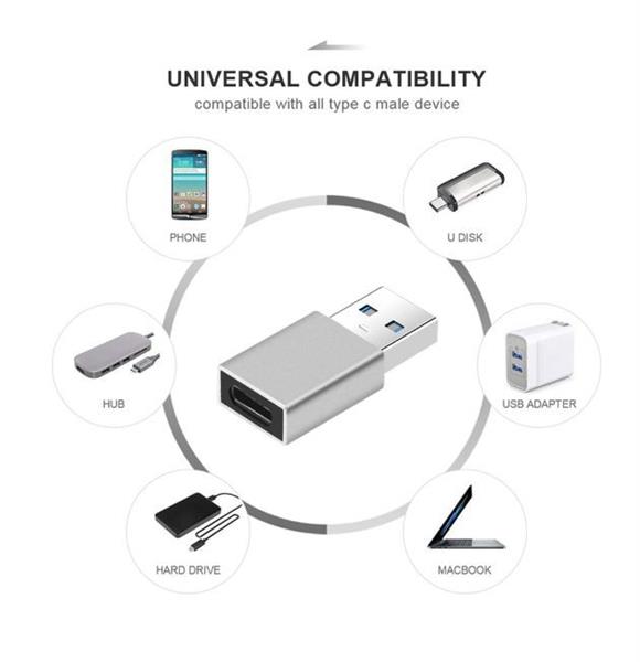 Grote foto drphone c4 mini usb 3.0 male naar usb c female adapter otg tot 5 gbit s zilver computers en software overige computers en software