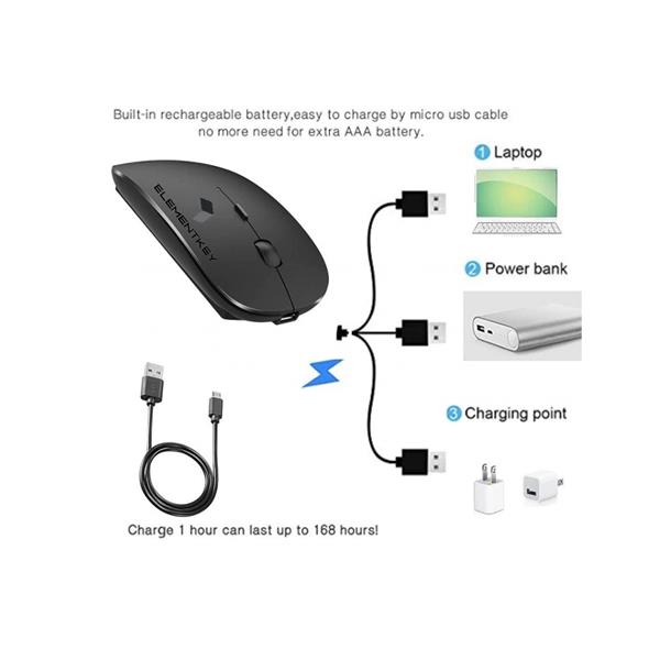 Grote foto elementkey mix2 2 in 1 draadloos bluetooth muis 2.4ghz dongle wireless mouse comfort compact computers en software overige computers en software