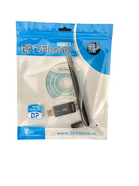 Grote foto drphone w4 wireless usb wifi adapter 1200 mbps 5g 2.5g dual band met antenne wlan adapter ac w computers en software overige computers en software