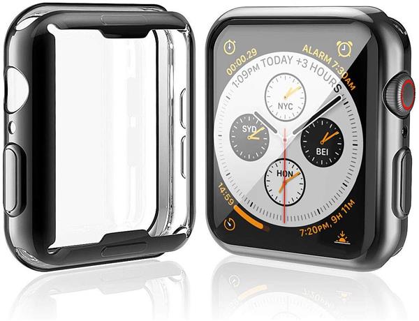 Grote foto drphone apple watch 5 4 40mm tpu siliconen case 360 graden bescherming transparant zwart kleding dames horloges