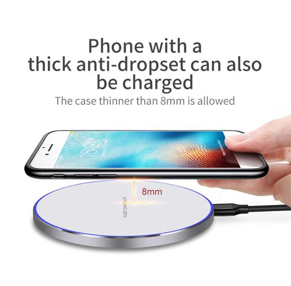 Grote foto drphone powercharger qi lader draadloos opladen 9v 2a fast charge led ring universeel telecommunicatie opladers en autoladers