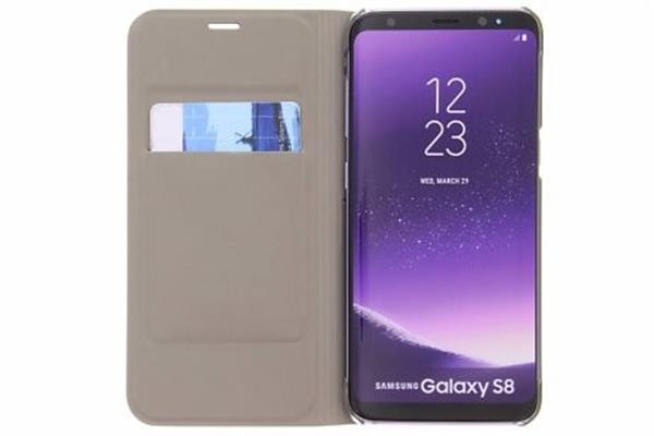 Grote foto luxe slim booktype hoes samsung galaxy s8 plus light gold telecommunicatie mobieltjes