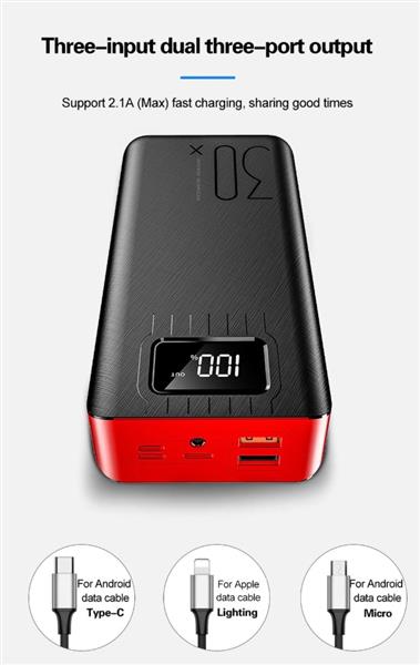 Grote foto drphone hypercell 30.000 mah lader led display led lamp powerbank met extra capaciteit re telecommunicatie opladers en autoladers