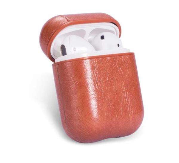 Grote foto drphone pl1 case pu lederen hoes cover geschikt voor de airpods 1 2 bruin telecommunicatie mobieltjes