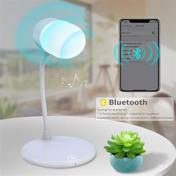 Grote foto drphone smartsound 3 in 1 lamp smart speaker nachtlamp draadloos laden bluetooth 5.0 b telecommunicatie opladers en autoladers