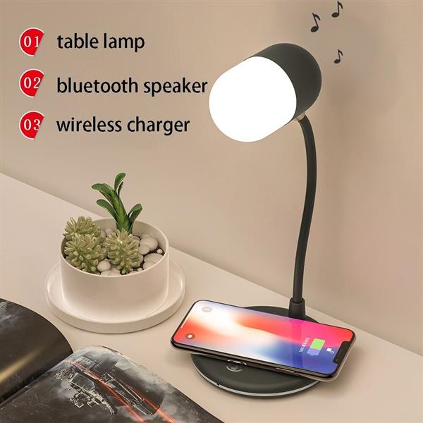 Grote foto drphone smartsound 3 in 1 lamp smart speaker nachtlamp draadloos laden bluetooth 5.0 b telecommunicatie opladers en autoladers