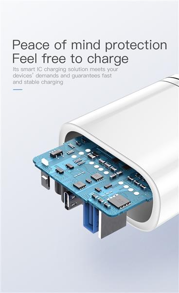 Grote foto drphone icon 36w 2 poort fast charge oplader voor o.a. samsung 2 meter usb c oplaadkabel 5a telecommunicatie opladers en autoladers