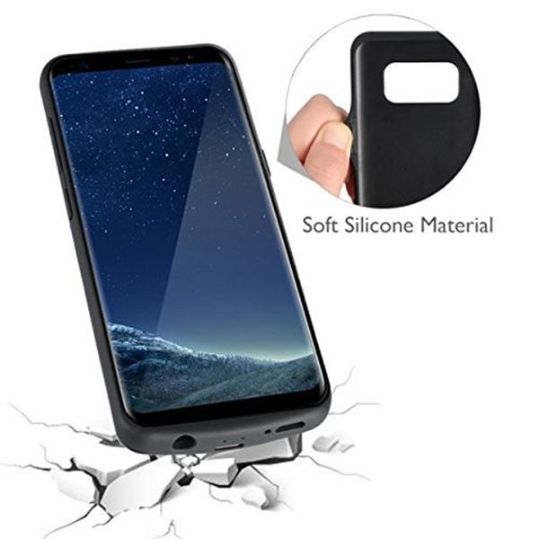 Grote foto samsung galaxy s8 plus externe batterij case powerbank hoesje 5500 mah solar black type c kabel telecommunicatie mobieltjes