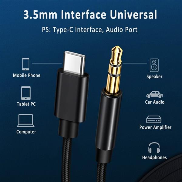 Grote foto drphone sc6 usb c female naar 3.5mm aux jack male kabel dac 1 meter voor smartphones auto telecommunicatie opladers en autoladers