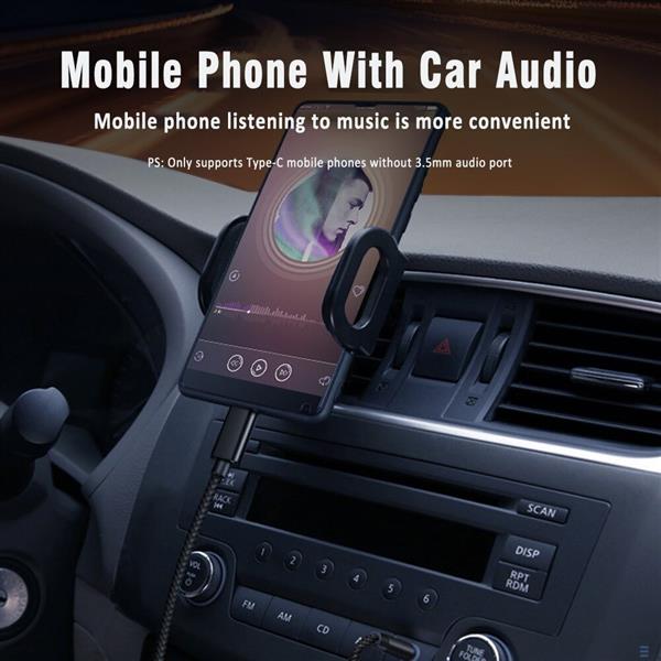 Grote foto drphone sc6 usb c female naar 3.5mm aux jack male kabel dac 1 meter voor smartphones auto telecommunicatie opladers en autoladers