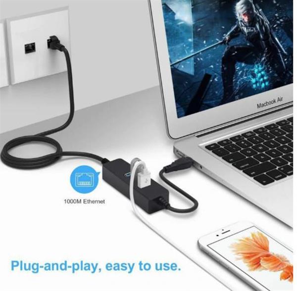 Grote foto drphone gt1 usb c gigabit ethernet 1000mbps adapter 3x usb 3.0 poorten rj45 netwerk adapter computers en software overige computers en software