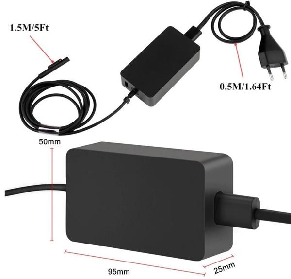 Grote foto drphone pwr2 15v 4a 65w charge ac adapter oplader voeding geschikt voor surface apparaten mat zw telecommunicatie opladers en autoladers