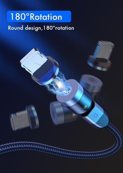 Grote foto drphone lini series usb c magnetische kabel 2.4a nylon gevlochten 540 graden l vorm recht r telecommunicatie opladers en autoladers