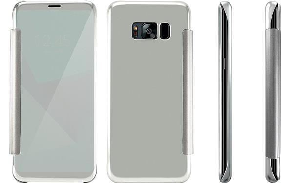 Grote foto s8 plus spiegel flip mirror cover zilver telecommunicatie mobieltjes