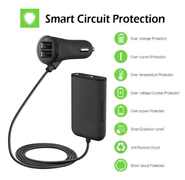 Grote foto drphone pcc1 auto vrachtwagen 12 24v lader 36w 7.2a met 4 usb poorten voor opladen voor en acht telecommunicatie opladers en autoladers