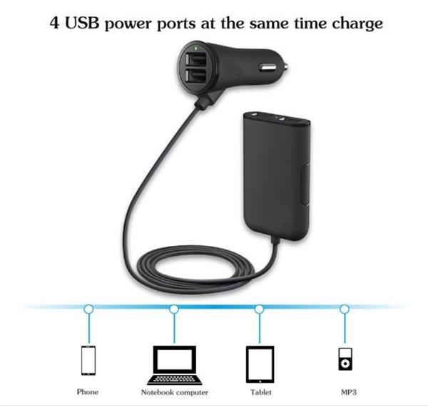 Grote foto drphone pcc1 auto vrachtwagen 12 24v lader 36w 7.2a met 4 usb poorten voor opladen voor en acht telecommunicatie opladers en autoladers