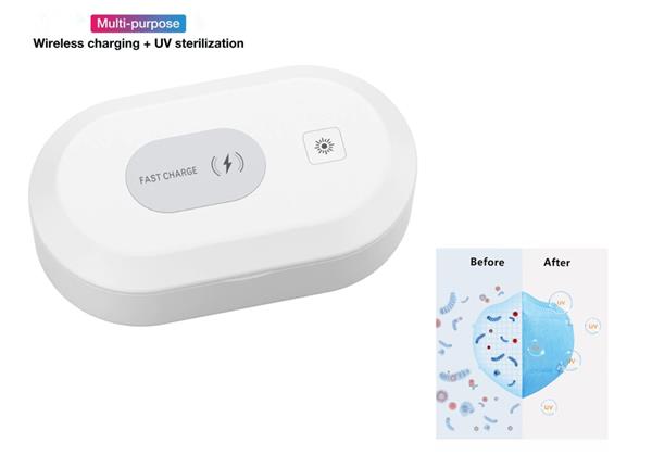 Grote foto drphone chargebox gecertificeerd draadloos qi lader led uv sterilisator box desinfecteert smar telecommunicatie opladers en autoladers