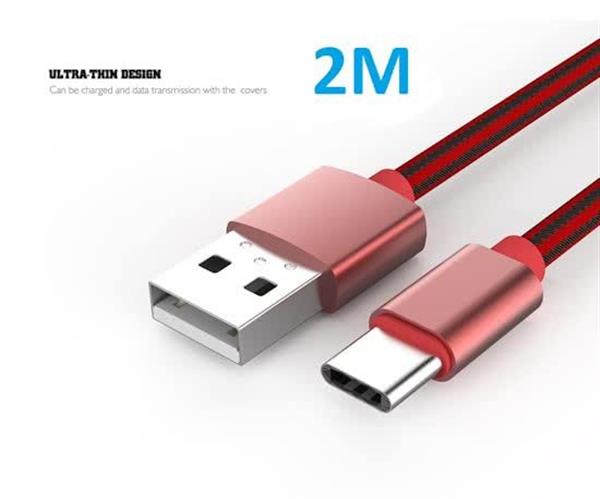 Grote foto reversible gecertificeerd 1 meter usb 3.1 type c extra sterk woven laad en datakabel rood telecommunicatie opladers en autoladers