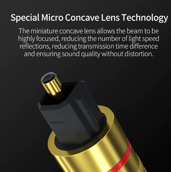 Grote foto drphone goldplate digitale audio toslink 5.1 dolby stereo sound spdif fiber optische audiokabel telecommunicatie opladers en autoladers