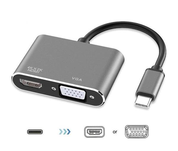 Grote foto drphone chx 2 in 1 adapter usb c naar hdmi vga 4k 3840 2160p 30hz 2 display aansluiten s computers en software overige computers en software