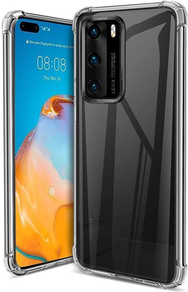 Grote foto drphone huawei p40 tpu hoesje siliconen bumper case met verstevigde randen transparant telecommunicatie mobieltjes