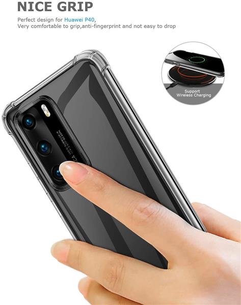 Grote foto drphone huawei p40 tpu hoesje siliconen bumper case met verstevigde randen transparant telecommunicatie mobieltjes