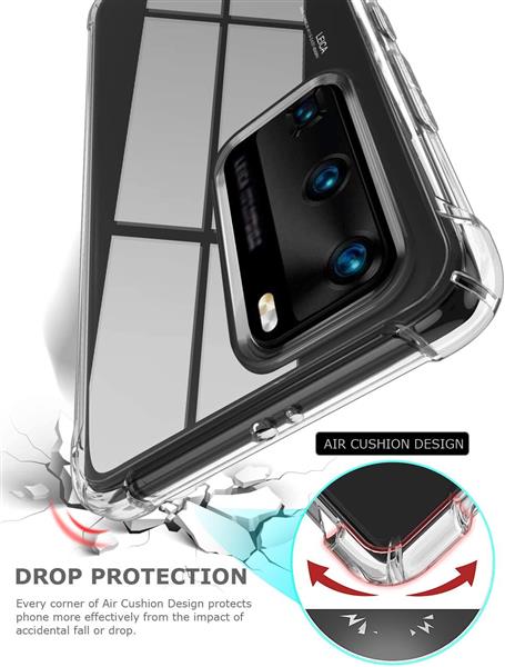 Grote foto drphone huawei p40 tpu hoesje siliconen bumper case met verstevigde randen transparant telecommunicatie mobieltjes