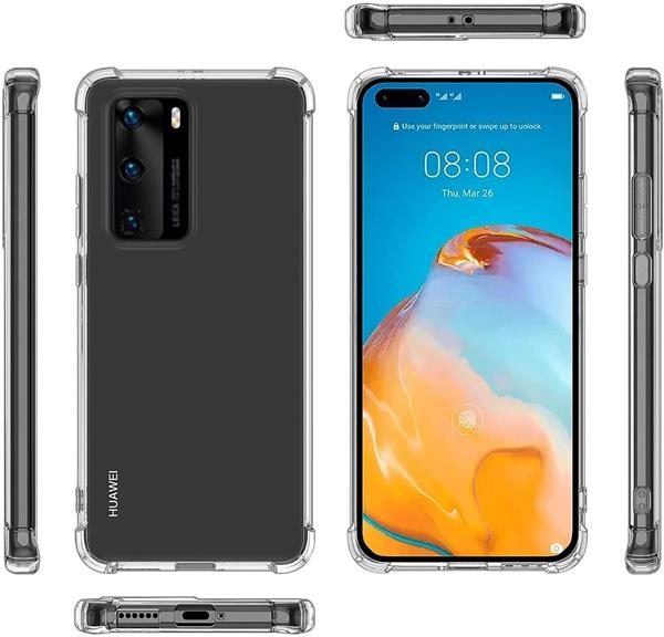 Grote foto drphone huawei p40 tpu hoesje siliconen bumper case met verstevigde randen transparant telecommunicatie mobieltjes