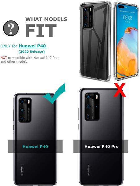 Grote foto drphone huawei p40 tpu hoesje siliconen bumper case met verstevigde randen transparant telecommunicatie mobieltjes