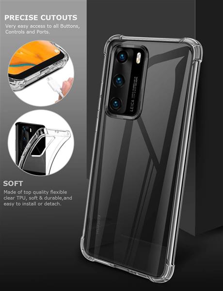 Grote foto drphone huawei p40 pro tpu hoesje siliconen bumper case met verstevigde randen transparant telecommunicatie mobieltjes