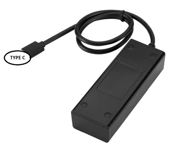 Grote foto drphone xtreme 2 type c 4 poort usb hub 10gbps super speed 3.1 30cm zwart telecommunicatie opladers en autoladers