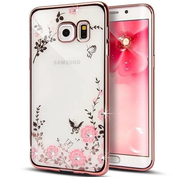 Grote foto flower bloemen case diamant crystal tpu hoesje a5 2017 rose goud telecommunicatie mobieltjes