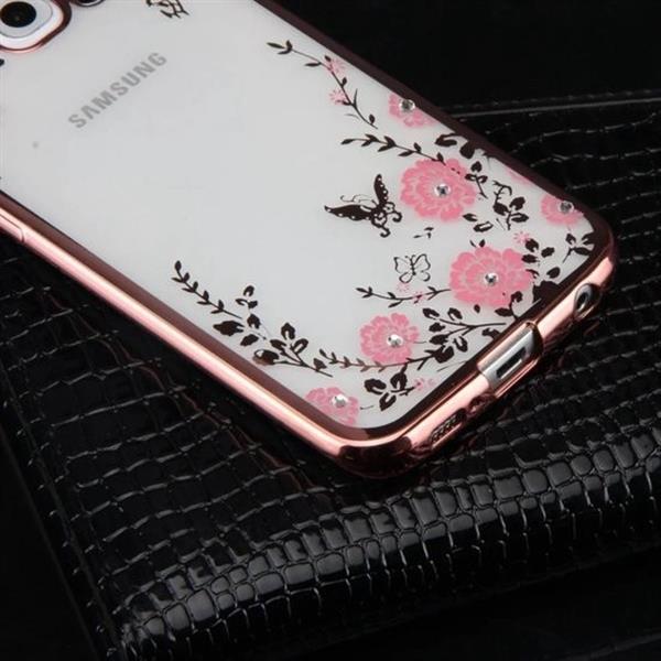 Grote foto flower bloemen case diamant crystal tpu hoesje a5 2017 rose goud telecommunicatie mobieltjes