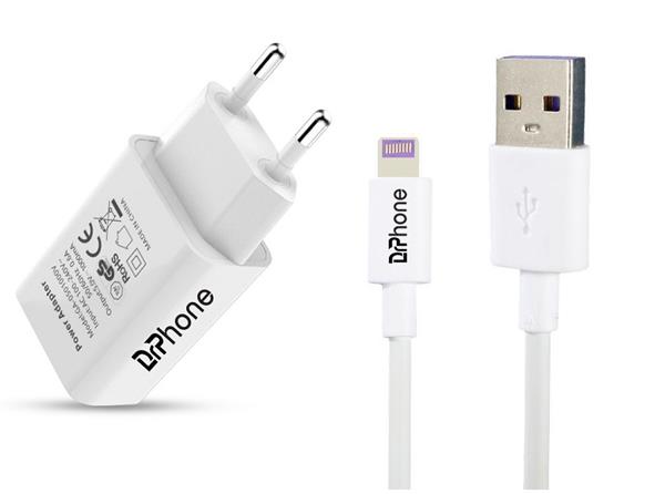 Grote foto 1 pack gecertificeerde drphone usb lader stekker oplader 3 meter kabel safe charge apple ip telecommunicatie opladers en autoladers