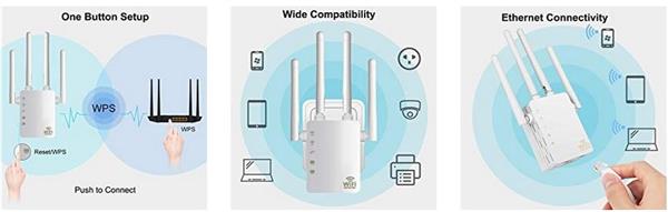 Grote foto drphone wr4 pro wifi versterker range extender 5ghz 2.4ghz dual band repeater router 4 computers en software overige computers en software