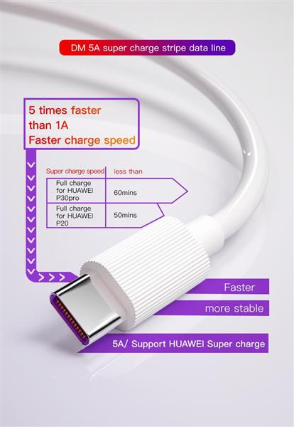 Grote foto drphone dm series usb c 5a oplaadkabel datakabel extra stevig 1m laadkabel huawei tablet telecommunicatie opladers en autoladers