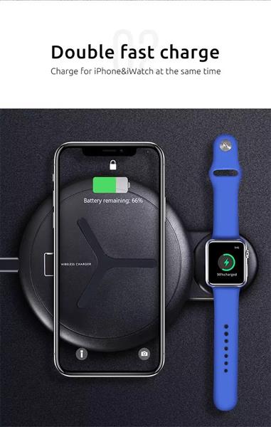 Grote foto drphone reform inklapbare 2 in 1 wireless qi lader draadloos laden voor apple watch en iphone telecommunicatie opladers en autoladers