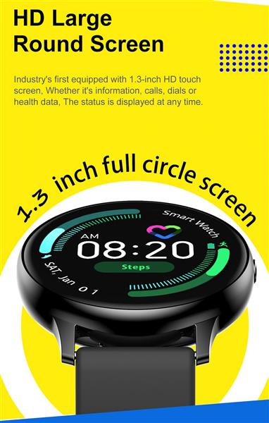 Grote foto drphone dtx retina display smartwatch touch screen ip68 waterdicht hartslagmeter bloeddrukme kleding dames horloges