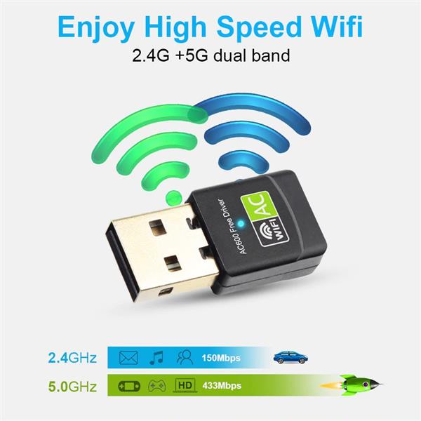 Grote foto drphone w3 pro driver free 600mbps dual band usb wifi plug en play wifi adapter zonder i computers en software overige computers en software