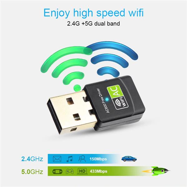 Grote foto drphone w3 pro driver free 600mbps dual band usb wifi plug en play wifi adapter zonder i computers en software overige computers en software