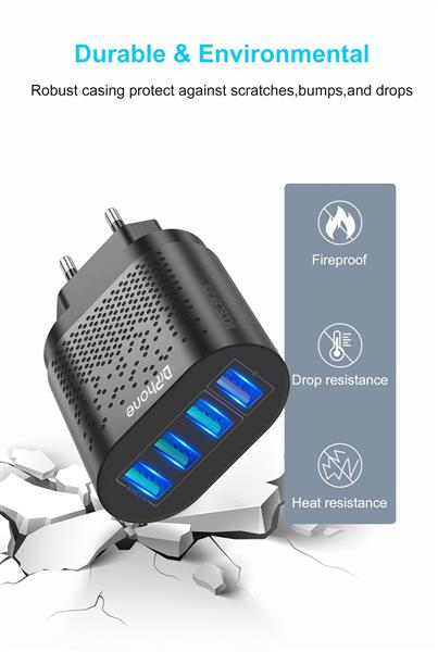 Grote foto drphone halo2 snel lader thuislader 4 poorten 48w lader usb 3.1a qc 3.0 tablet smartphone telecommunicatie opladers en autoladers