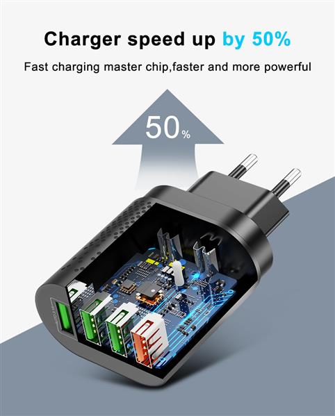 Grote foto drphone halo2 snel lader thuislader 4 poorten 48w lader usb 3.1a qc 3.0 tablet smartphone telecommunicatie opladers en autoladers