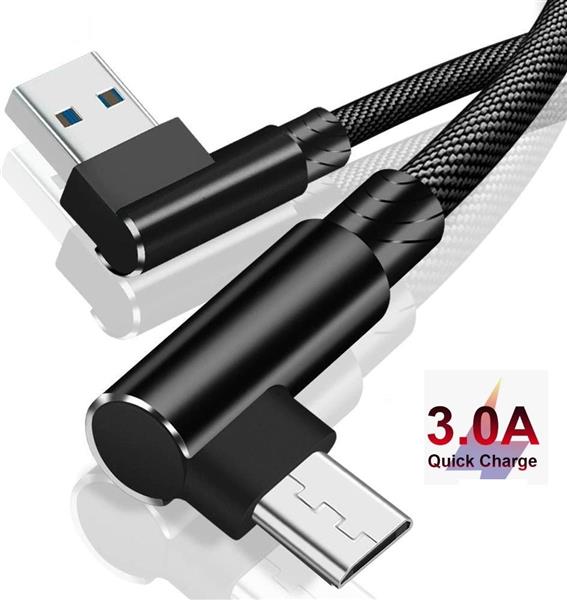 Grote foto drphone d9 micro usb dubbele 90 haakse nylon gevlochten 3a kabel 1 meter datasynchronisatie sn telecommunicatie opladers en autoladers