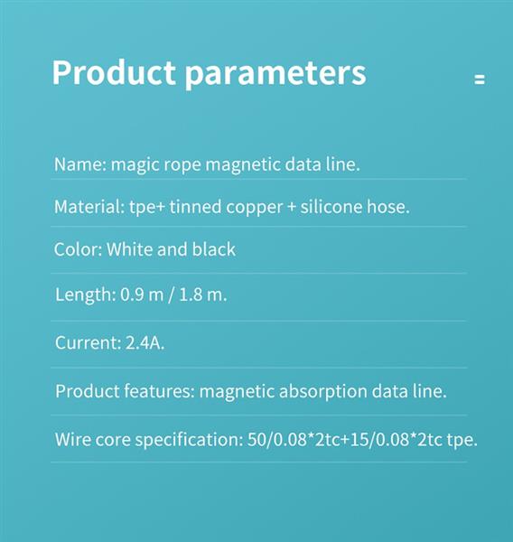 Grote foto drphone mag1 usb c 3a kabel type c magnetisch oprolsysteem 1 meter oplaadkabel wit telecommunicatie opladers en autoladers