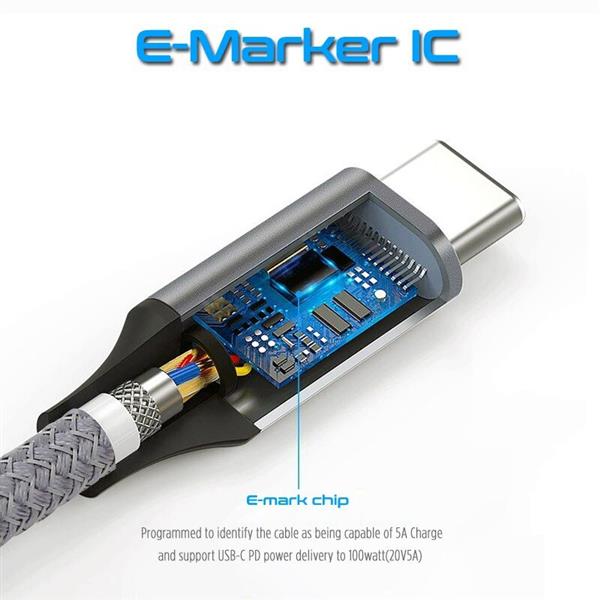 Grote foto drphone titan2 usb c 3.1 gen 2 naar type c 5a 100w pd 1m kabel e mark chip 10gpbs data telecommunicatie opladers en autoladers