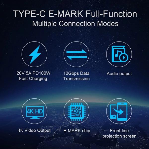 Grote foto drphone titan2 usb c 3.1 gen 2 naar type c 5a 100w pd 1m kabel e mark chip 10gpbs data telecommunicatie opladers en autoladers