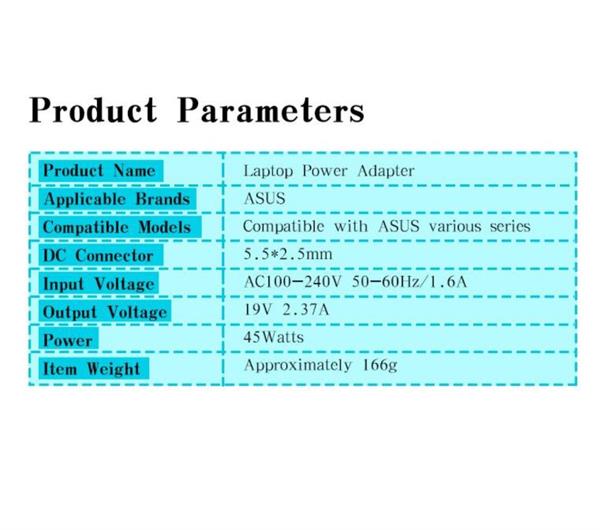 Grote foto drphone ac dc adapter 19v 2.37a 5.5 2.5mm 45w voeding laptop lader met ac kabel voor asus zi telecommunicatie opladers en autoladers