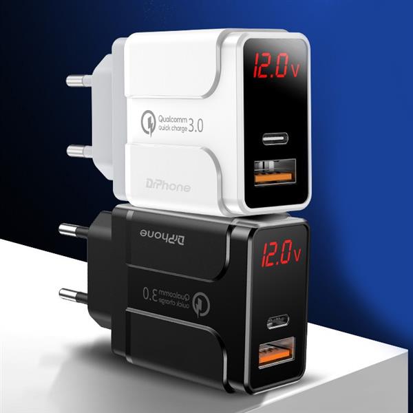 Grote foto drphone halo5 qualcom 3.0 quick charge 18w thuislader met pd qc3.0 type c fast charger led display telecommunicatie opladers en autoladers